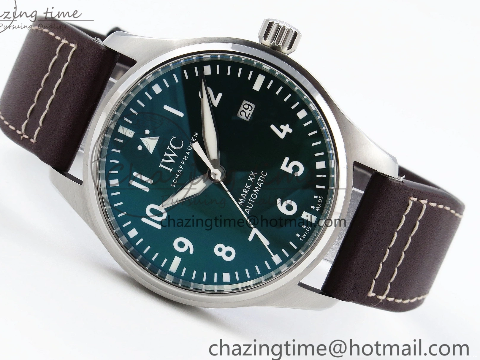 MIROTIME 0127 Pilot Mark XX IW328205 ZF 1:1 Best Edition Green Dial on Brown Leather Strap A UrbanStyle 7029
